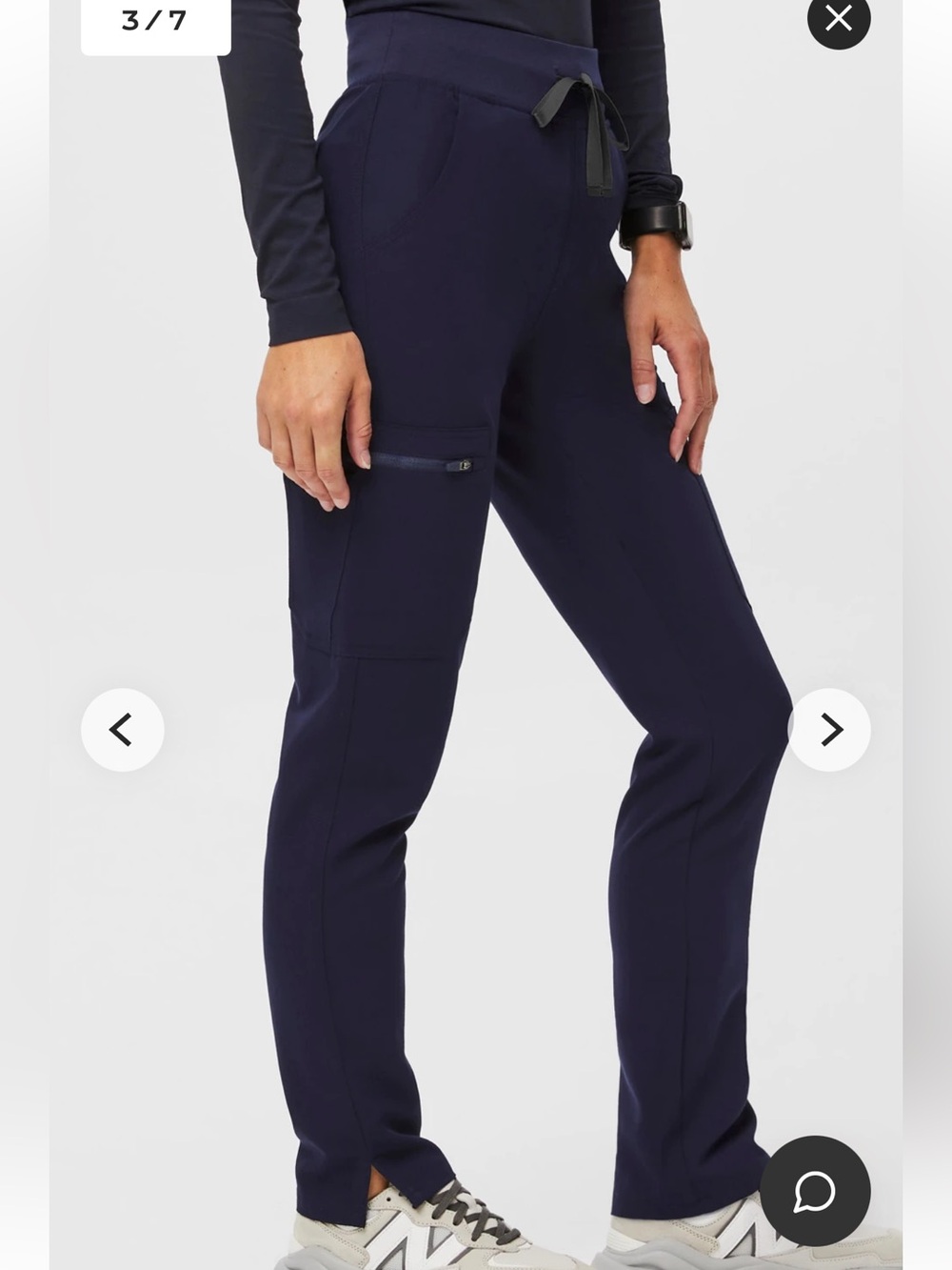 Figs Yola High-Rise Slim Scrub Pant Navy Blue Sz M Tall - Picture 2 of 14